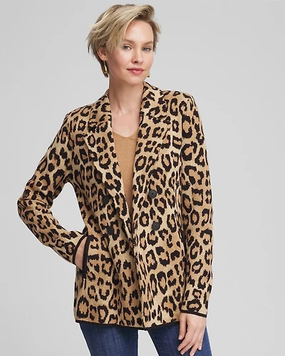 Cheetah Jacquard Blazer