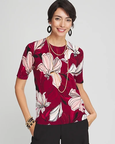 Blooms Short Sleeve Pullover Sweater