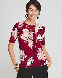 Blooms Short Sleeve Pullover Sweater