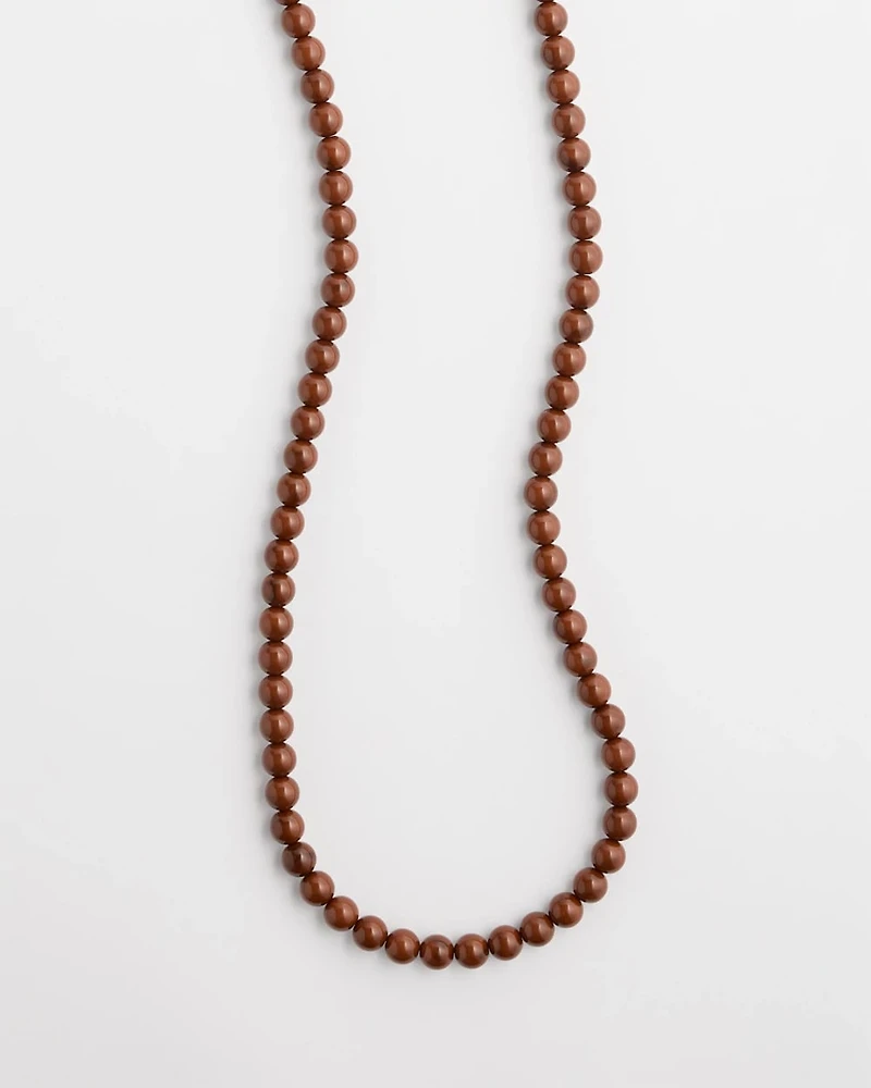 Long Beaded Single-Strand Necklace