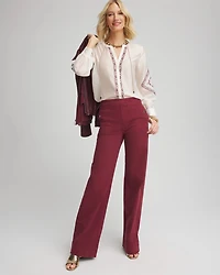 Pull-On Wide-Leg Jeans