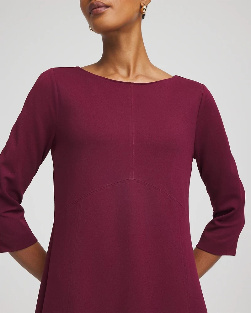 Seamed Crepe Maxi Dress