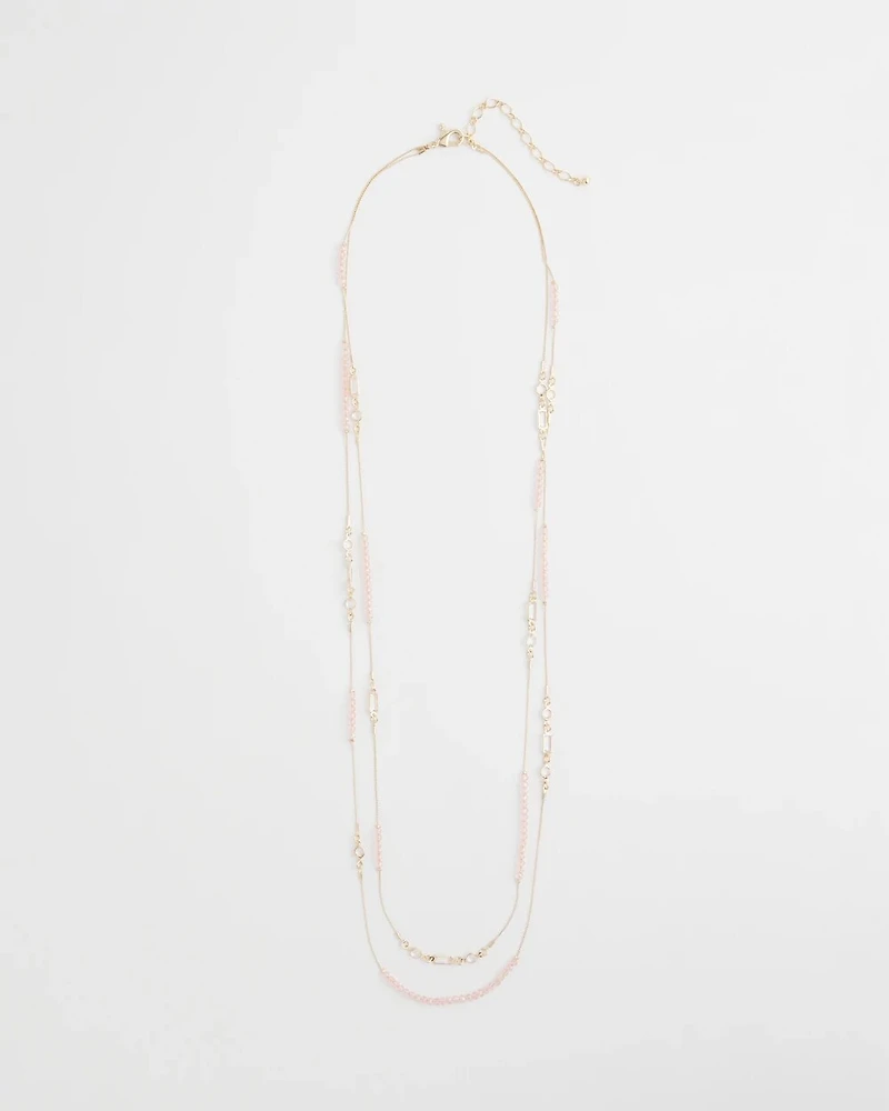 Pink Double-Strand Necklace