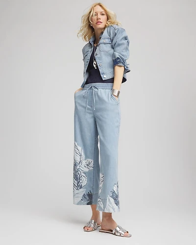 Lightweight Drawstring Cropped Denim