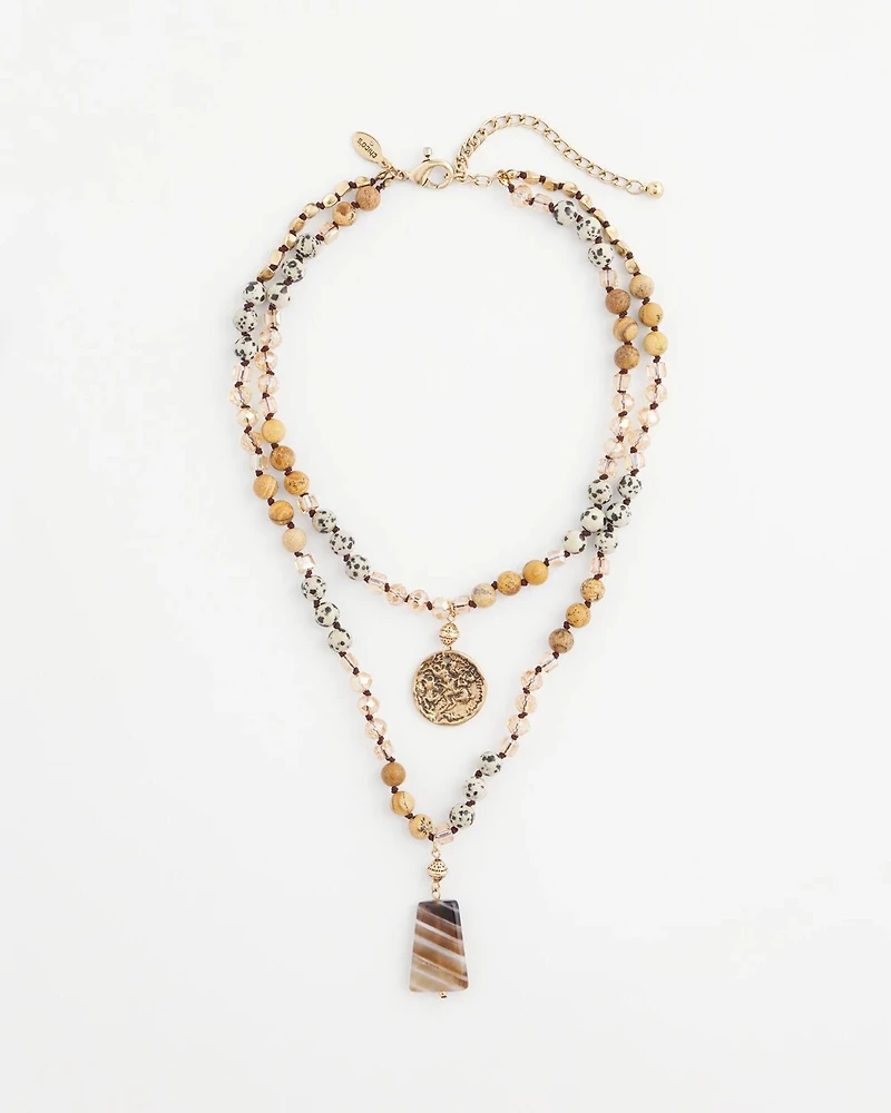 Jasper Layered Pendant Necklace