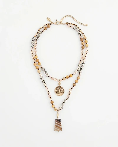 Jasper Layered Pendant Necklace