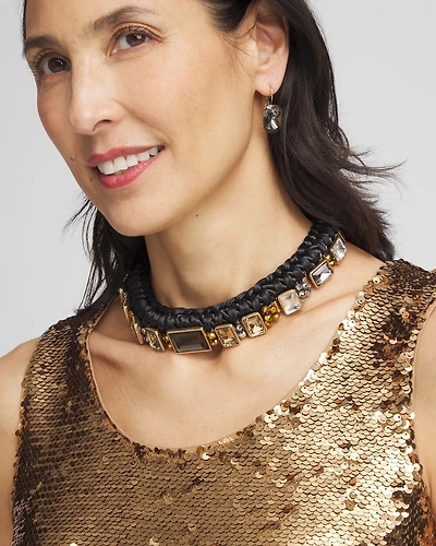 Embellished Braided Collar Necklace