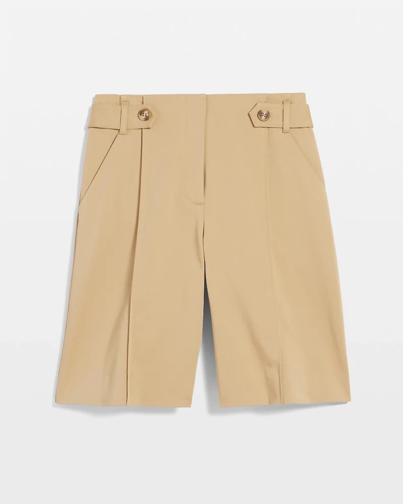 Sateen Tab-Front A-line Shorts