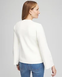 Faux Horn Button-Up Cardigan