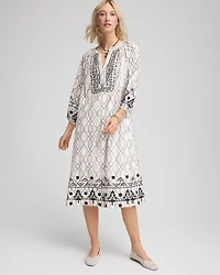 Poplin Embellished Midi Dress