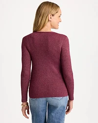 Ella Ribbed V-Neck Pullover Sweater