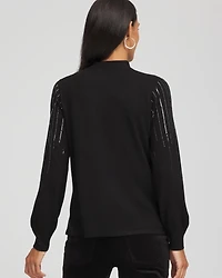 Embellished Mockneck Sweater