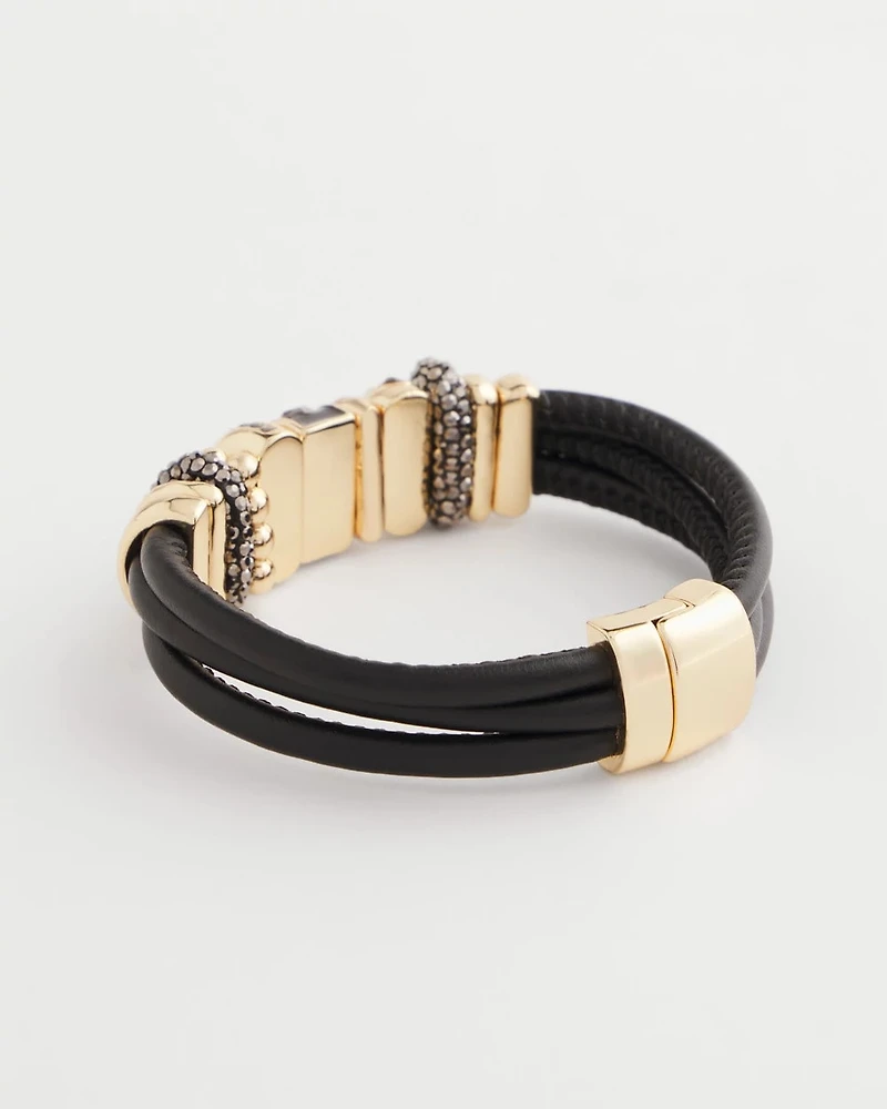 Black & Goldtone Charm Bracelet