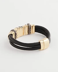 Black & Goldtone Charm Bracelet