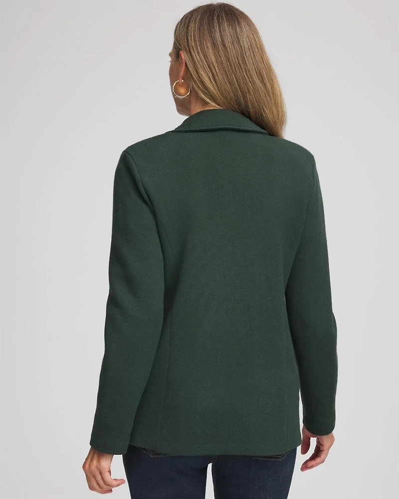 Single-Breasted Sweater Blazer