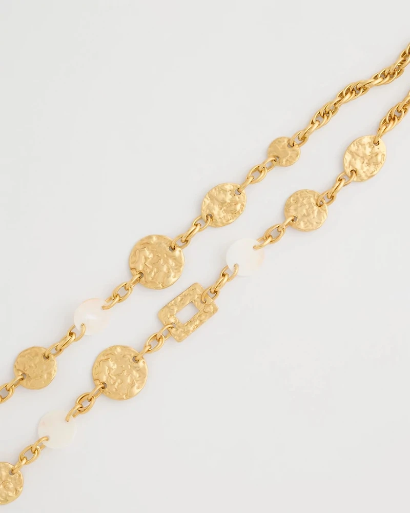 Pearl Hammered Short Necklace