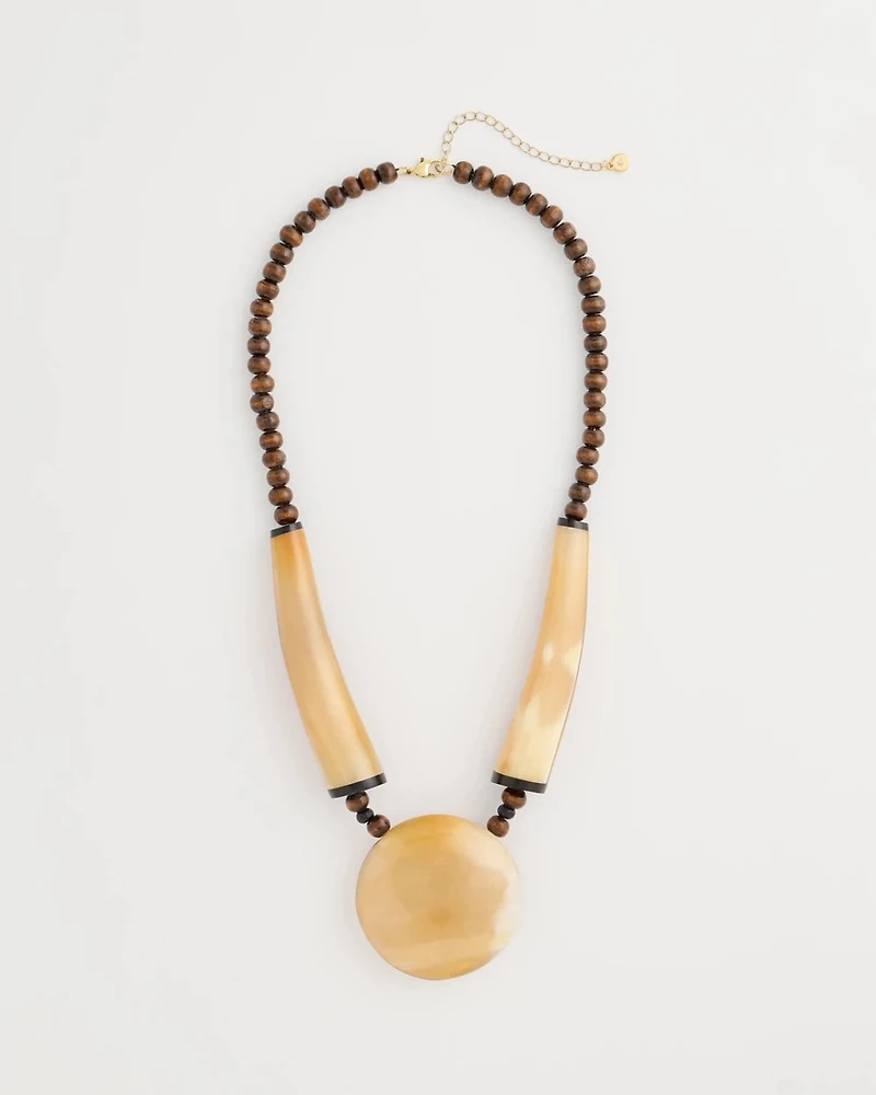 Chico's Originals Genuine Horn Pendant Necklace