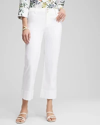 Trapunto Straight Leg Cropped Pants