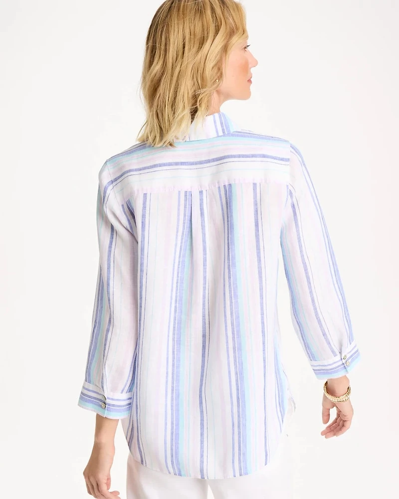 No Iron™ Linen Striped Shirt