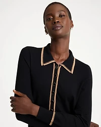 Whipstitch Knit Sweater Dress
