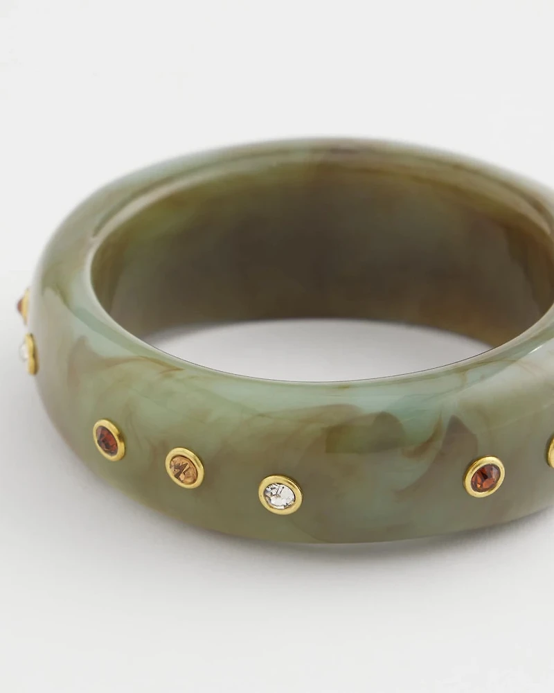 Resin & Cubic Zirconia Bezel Bracelet