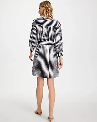 Embroidered Striped Dress