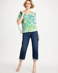 Pima Printed Elbow Sleeve Tee