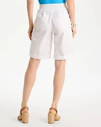 Poplin Cotton Roll-Tab Shorts