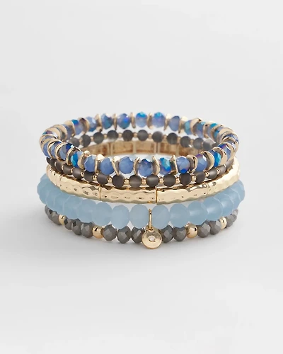 Blue Stretch Set of Five Bracelets