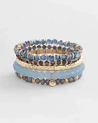 Blue Stretch Set of Five Bracelets