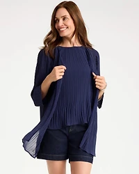 Travelers™ Pleated Chiffon Cardigan