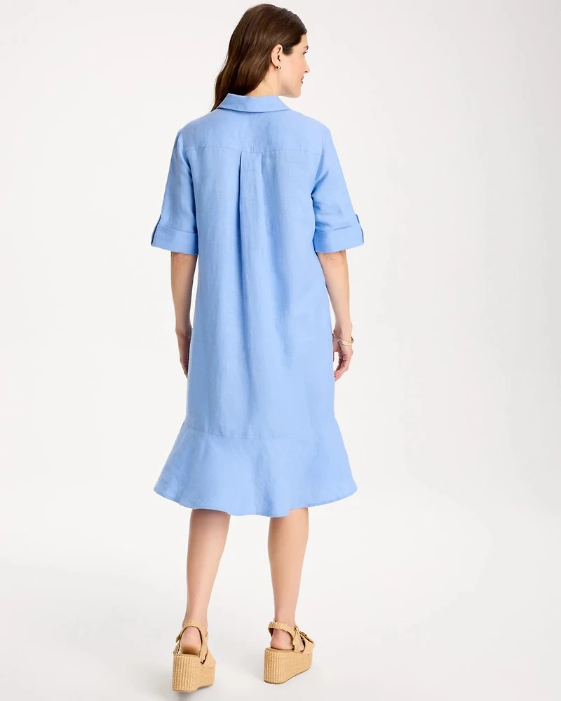 Linen Flounce Dress