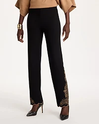Juliet Artisanal Lace Straight Ankle Pants