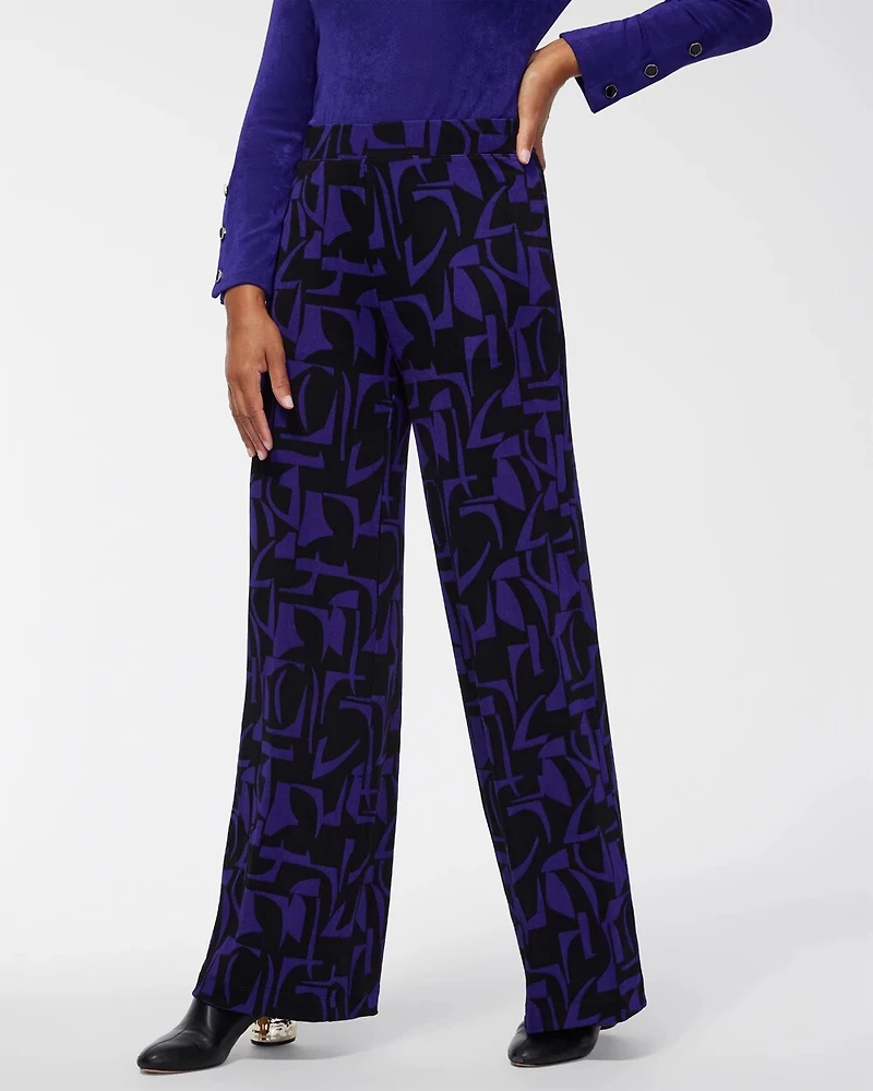 Travelers Abstract Print Wide Leg Pants