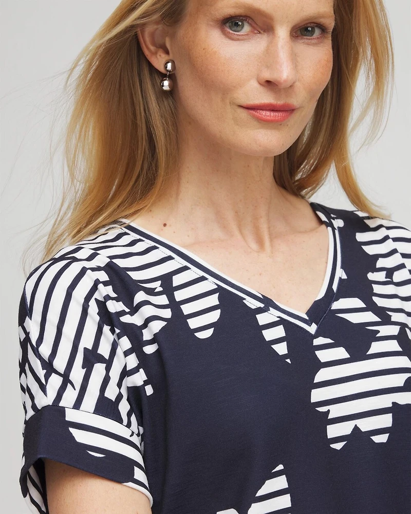 Zenergy® Floral Stripe Tee