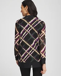 Plaid Mesh Cardigan