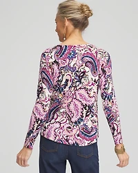 Paisley V-Neck Pullover Sweater