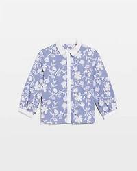 Cotton 3D Embroidered Striped Shirt