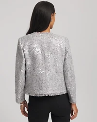 Silver Sequins Tweed Jacket