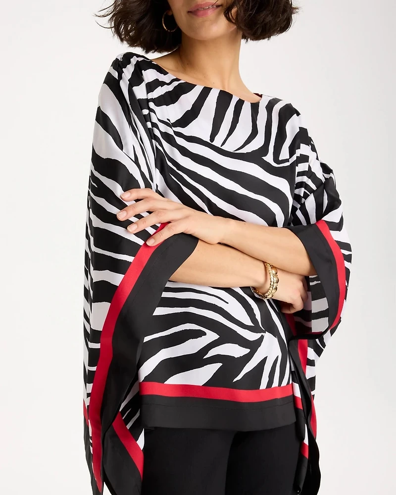 Woven Animal Print Poncho