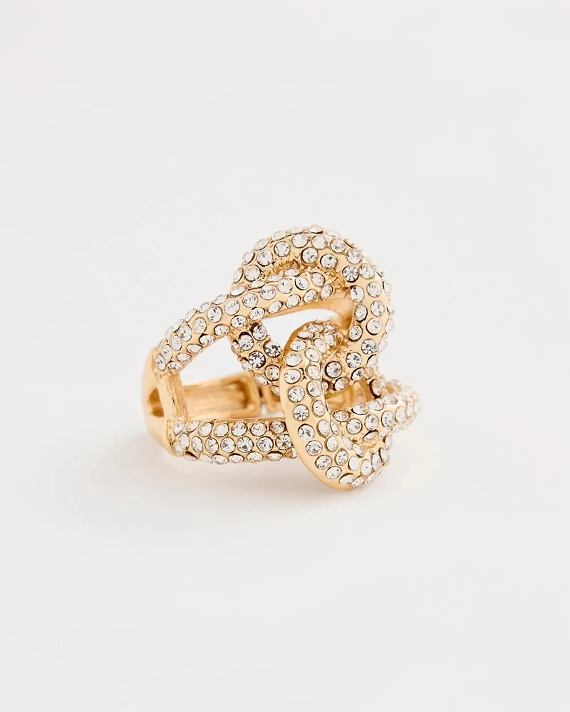 Pave Knot Stretch Ring