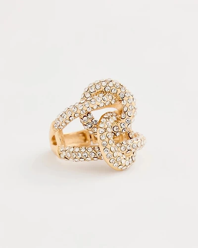 Pave Knot Stretch Ring