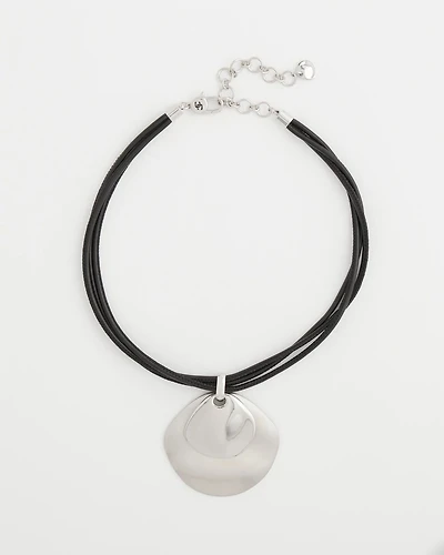 Silver Pendant On Cord