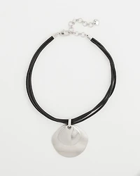 Silver Pendant On Cord