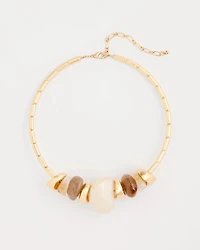 Neutral Stone Collar Necklace