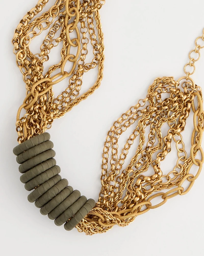 Wrapped Rings Link Chain Necklace