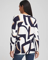 Geo Intarsia V-Neck Tunic