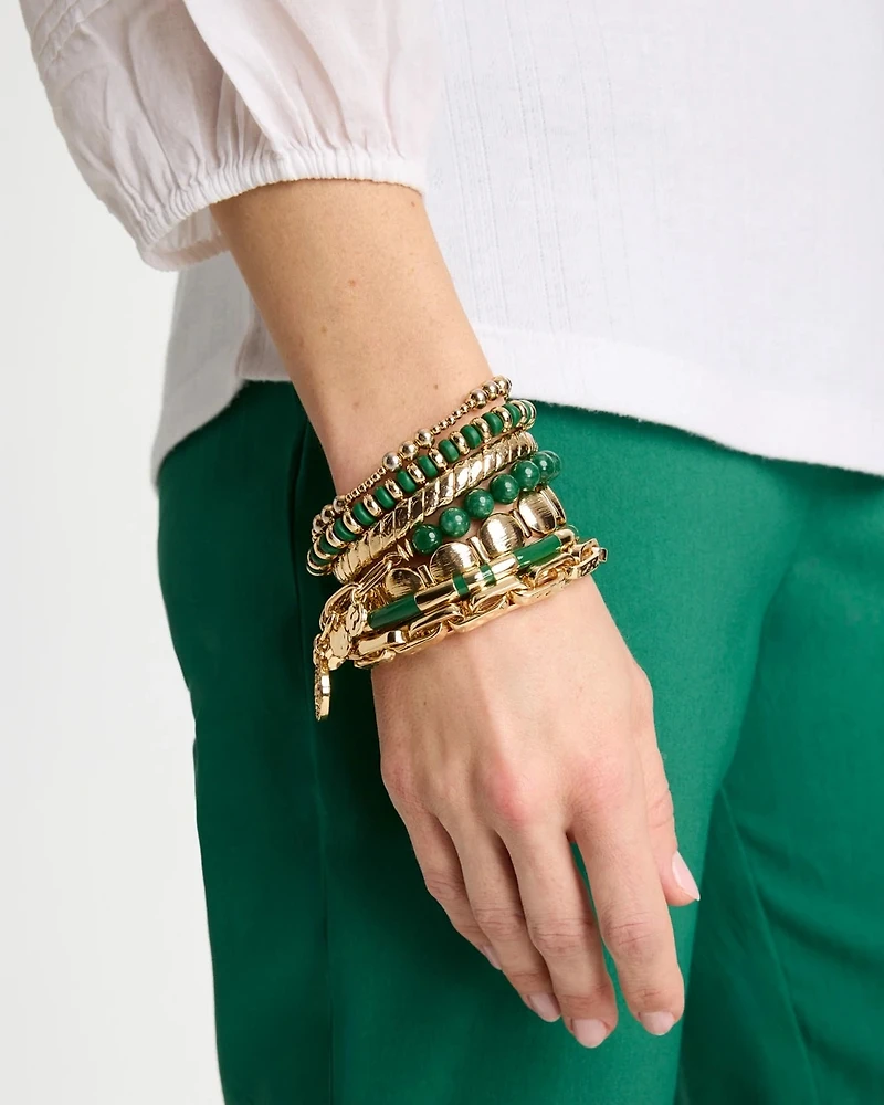 Green Enamel Hinge Bangle