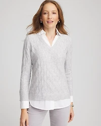 Classic Built-In Shirt Knit Sweater