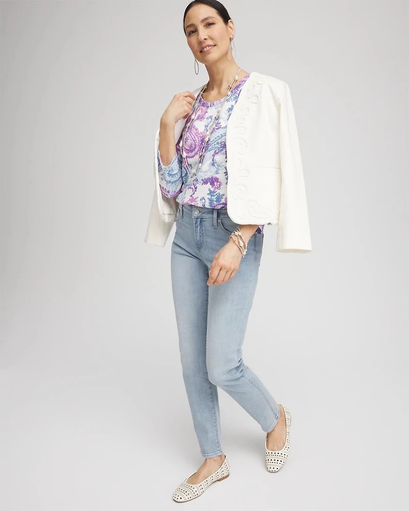 Paisley Slub Scoop Neck Tee